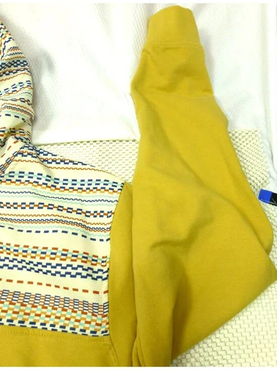 STS Ranchwear Mustard Hoodie With Aztec Print Hood & Buttons Size S Cotton Blend - Picture 8 of 12